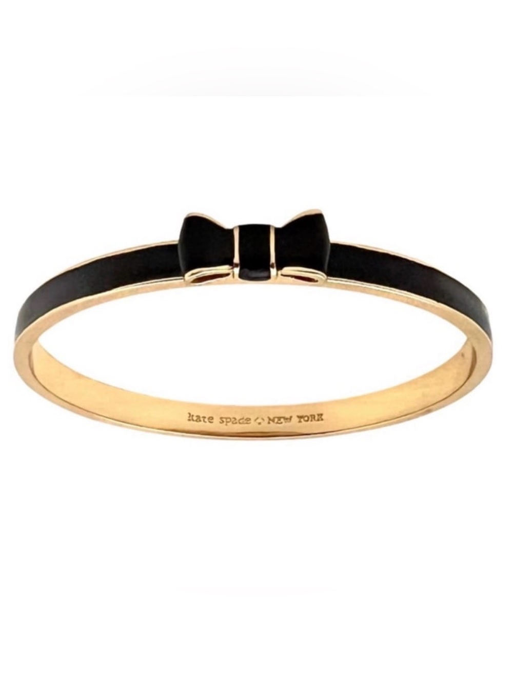 Kate Spade Take A Bow Black Enamel Bangle Bracelet